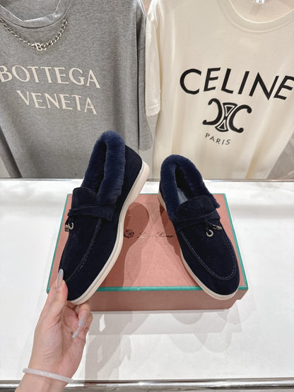 LP 25S SUMMER CHARMS WALK LOAFERS IN DARK NAVY SUEDE AND FLEECE