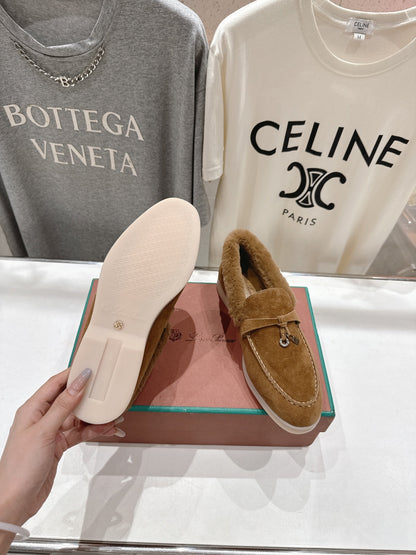 LP 25S SUMMER CHARMS WALK LOAFERS IN BROWN SUEDE AND FLEECE