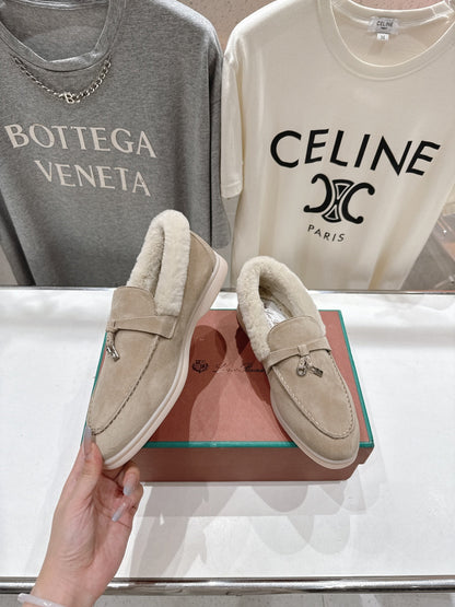 LP 25S SUMMER CHARMS WALK LOAFERS IN LIGHT TAUPE SUEDE AND FLEECE