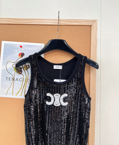 CELINE 26S SEQUIN KNIT TANK TOP 142