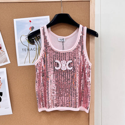 CELINE 26S SEQUIN KNIT TANK TOP 141