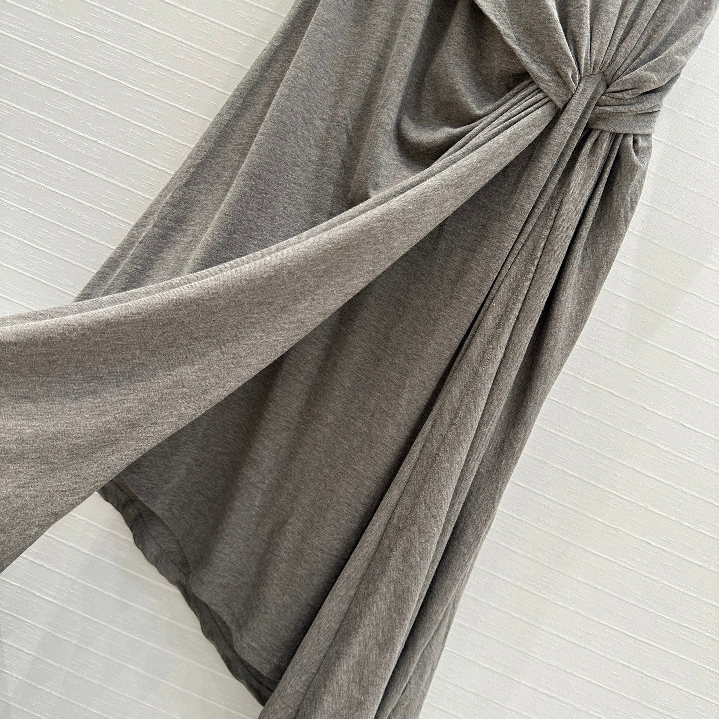 Loewe 25 Knotted Short-sleeved Dress Gray Viscose