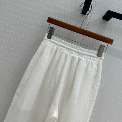 ZIMMERMANN LINEN LACE PANTS 276101