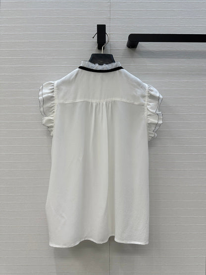 DIOR WHITE RUFFLED SHIRT 264378