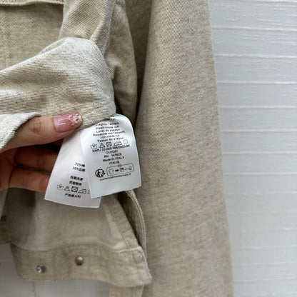 DIOR LIGHT BEIGE SHORT TRENCH COAT WITH NATURAL WAIST TIE