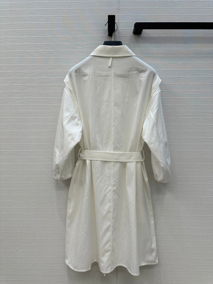 HERMES JACQUARD SHIRT DRESS WITH TIE NECK 276149