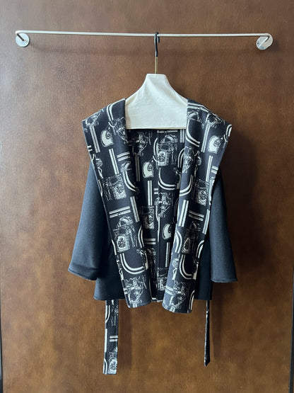 HERMES 25S REVERSIBLE LONG HOODED COAT 047