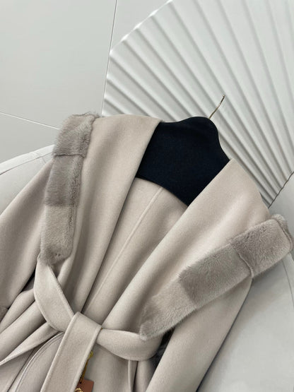MAX MARA 25S HOODED LONG CASHMERE COAT 039