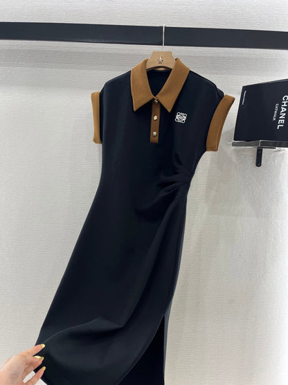 SHORT-SLEEVE COLLAR DRESS 25S IN COTTON 265670