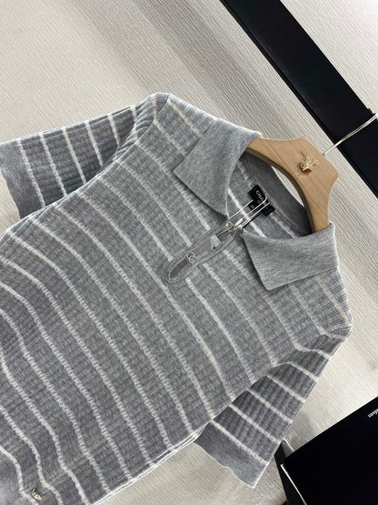 CHANEL SHORT SLEEVE KNIT TOP