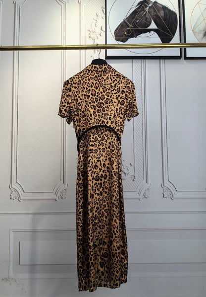 DIOR 25S SILK LEOPARD PRINT DRESS 678