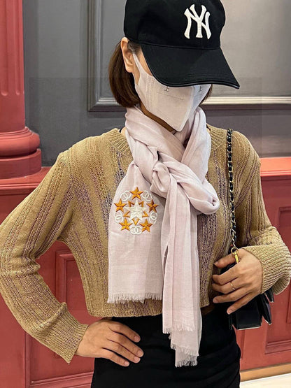 CHANEL 25S SCARF 200 IN CASHMERE WOOL 701966