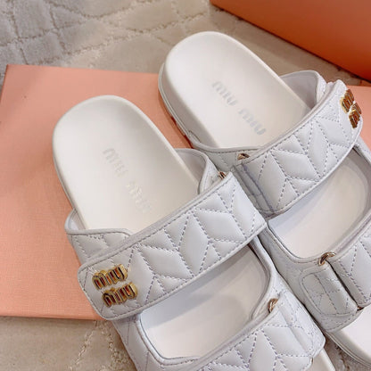 White Stylized Slippers Sheepskin