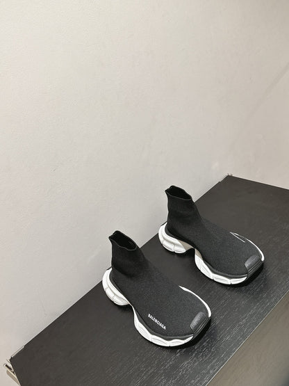 BALENCIAGA 25S SPEED TRAINER SNEAKERS 55 MM IN BLACK KNIT STYLE 1