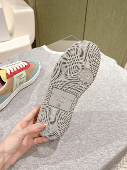 BALMAIN 26S SNEAKERS IN MULTICOLOR SUEDE