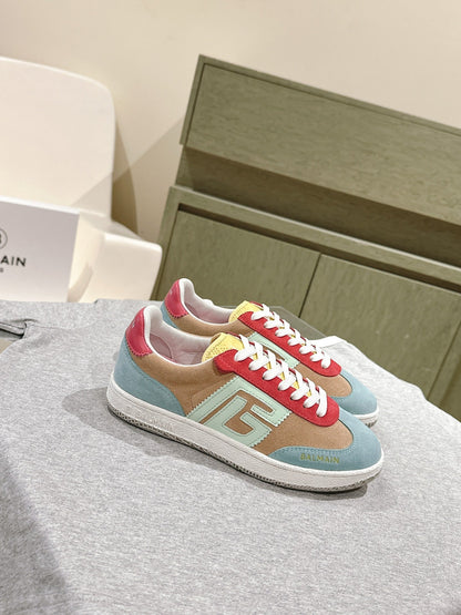 BALMAIN 26S SNEAKERS IN MULTICOLOR SUEDE