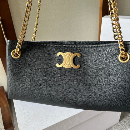 NEWSPAPER TRIOMPHE SOFT 31 BLACK IN CALFSKIN