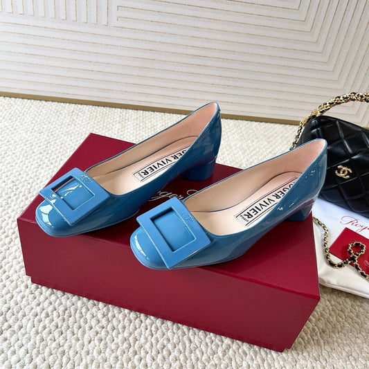 U LOOK BALLERINAS IN BLUE GLOSSY CALFSKIN