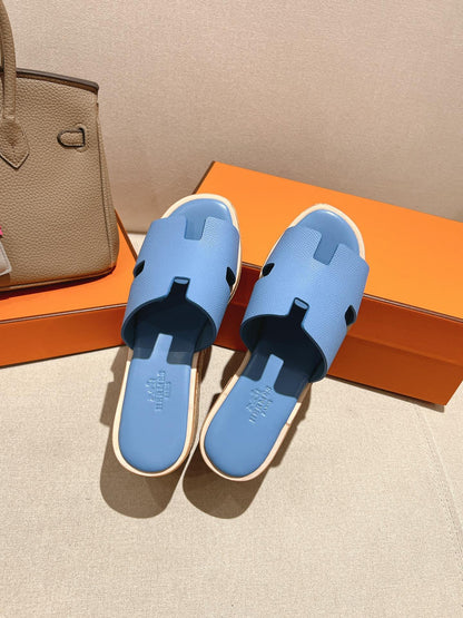 HM 25S HIGH WEDGE SANDALS IN BLUE LAMBSKIN STYLE 3