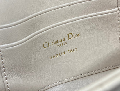 DIOR 25S DIOR TALK PHONE POUCH 18 IN LIGHT IVORY CANNAGE LAMBSKIN