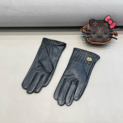 TOUCHSCREEN GLOVES WITH COUPLES EDITON IN BLACK LAMBSKIN 398765