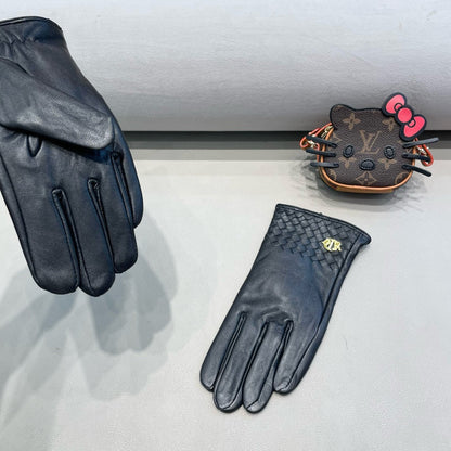 TOUCHSCREEN GLOVES WITH COUPLES EDITON IN BLACK LAMBSKIN 398765