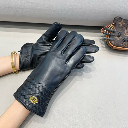 TOUCHSCREEN GLOVES WITH COUPLES EDITON IN BLACK LAMBSKIN 398765