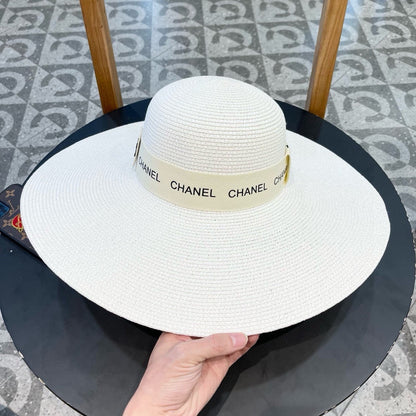 WIDE BRIM STRAW HAT WHITE 672707