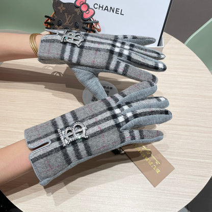 GLOVES IN SHADOW GRAY WOOL 463813
