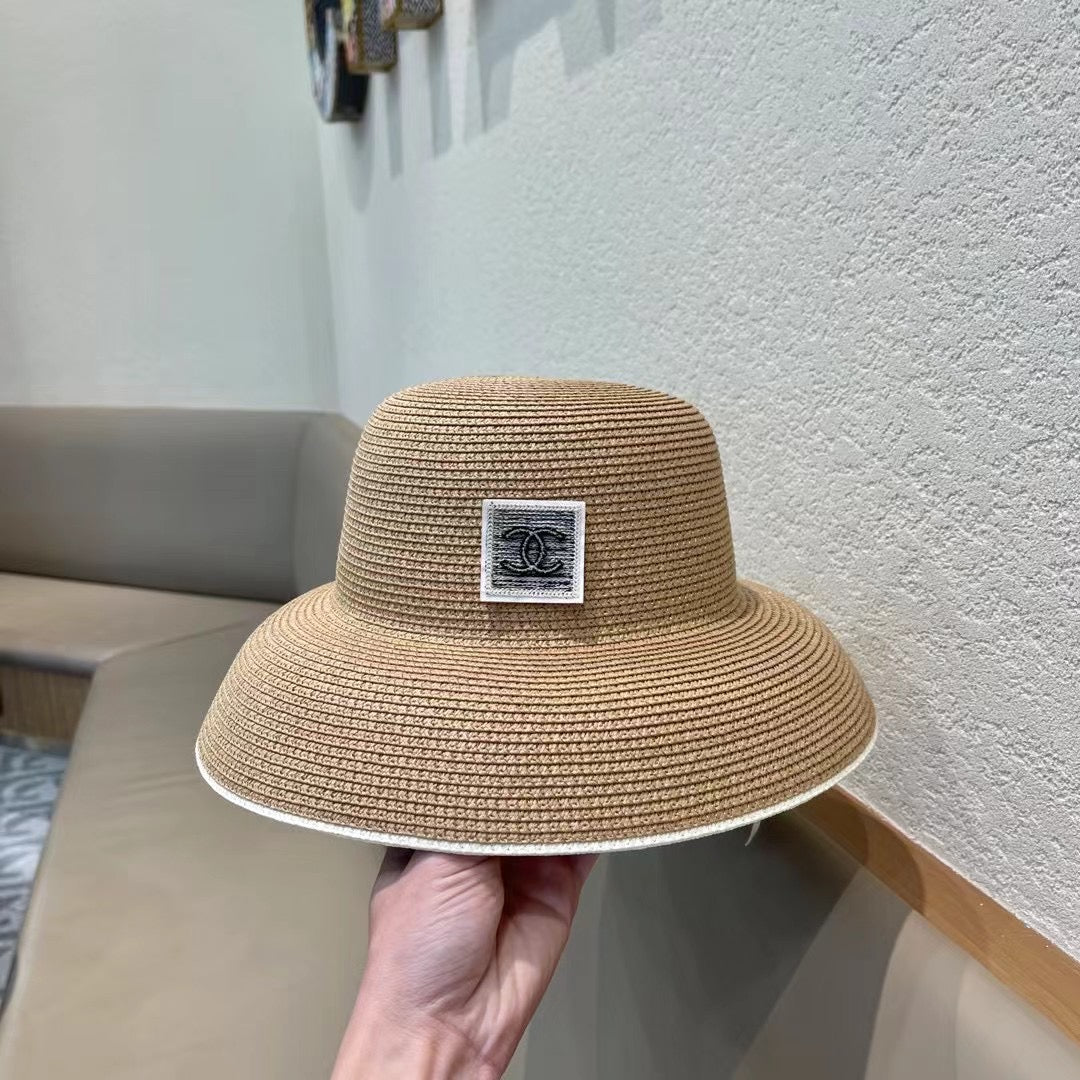 STRAW CLOCHE HAT BROWN 672754