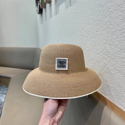 STRAW CLOCHE HAT BROWN 672754