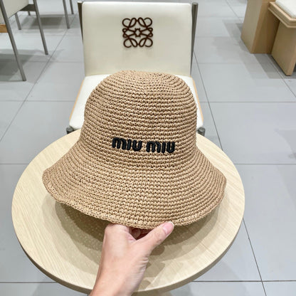 MIUMIU RAFFIA BUCKET HAT STYLE 69