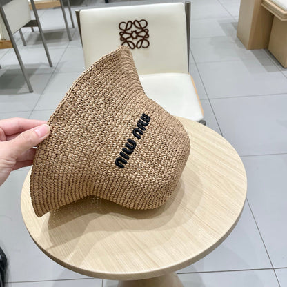 MIUMIU RAFFIA BUCKET HAT STYLE 69