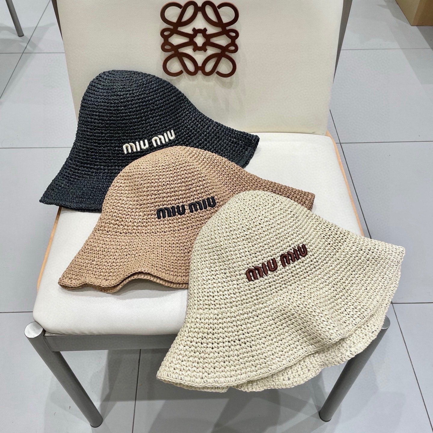 MIUMIU RAFFIA BUCKET HAT STYLE 69