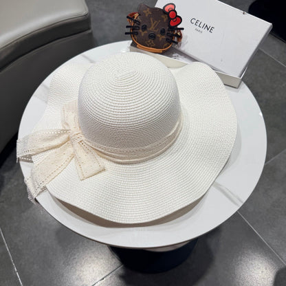 CELINE 26S STRAW WIDE BRIM HAT STYLE 75