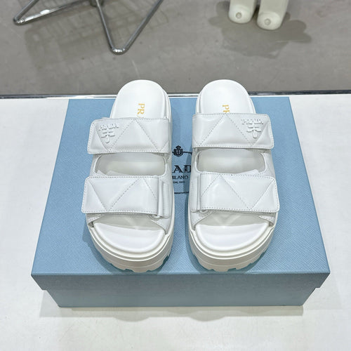 PRA STRAP SANDALS 55MM IN WHITE CALFSKIN