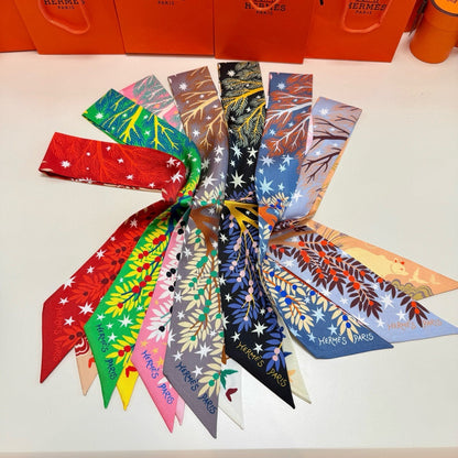 HERMES 25S SILK NECKERCHIEF 86 IN SILK 714353
