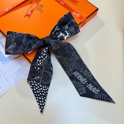 HERMES 25S NECKERCHIEF 86 IN SILK 989357