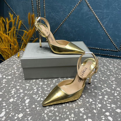 HIGH HEELS 10 CM IN GOLD CALFSKIN