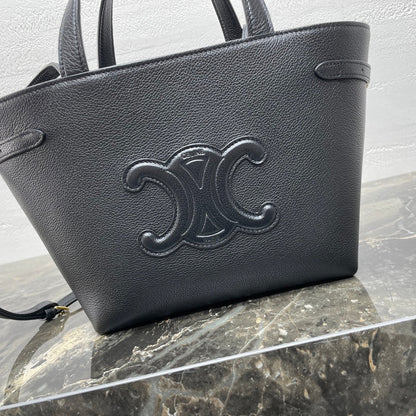 MINI CABAS ANAÏS CUIR TRIOMPHE 21 IN BLACK GRAINED CALFSKIN