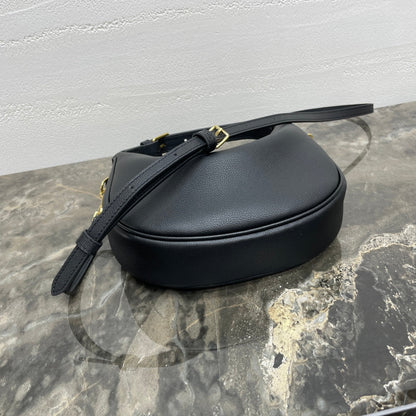 CELINE 25S TEEN LULU BAG 24 IN BLACK CALFSKIN GOLD HARDWARE
