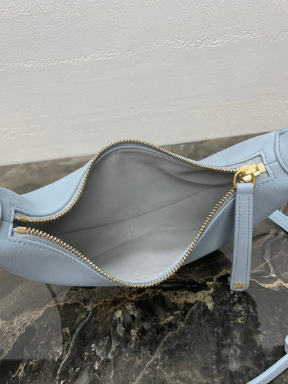 CELINE 25S TEEN LULU BAG 24 IN LIGHT BLUE CALFSKIN GOLD HARDWARE