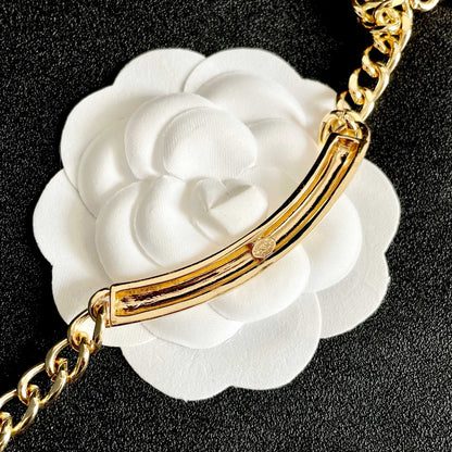 CHANEL 26S CHANEL LETTER LOGO CHAIN NECKLACE IN GOLD METAL WITH CC CHARM 630063