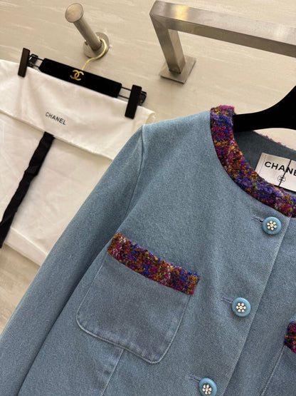 CC 25 Short Jacket Blue Denim Fabric