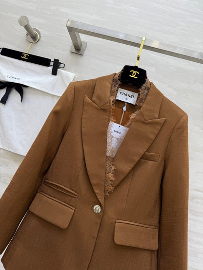 CHANEL 26S LACE-TRIMMED BLAZER 810