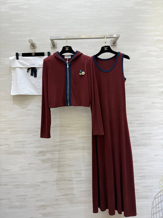 CHANEL 26S JACKET AND SLEEVELESS DRESS SET 962