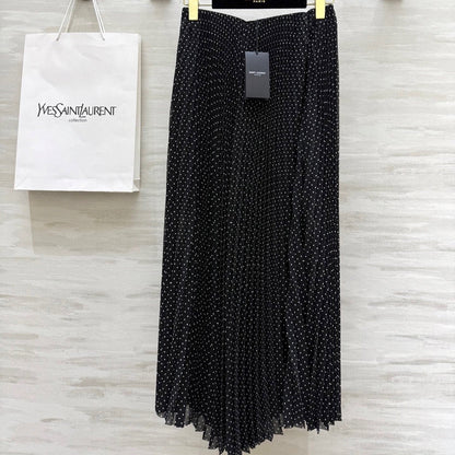 YSL 26S POLKA DOT PLEATED SKIRT 348