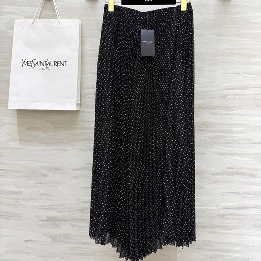YSL 26S POLKA DOT PLEATED SKIRT 348