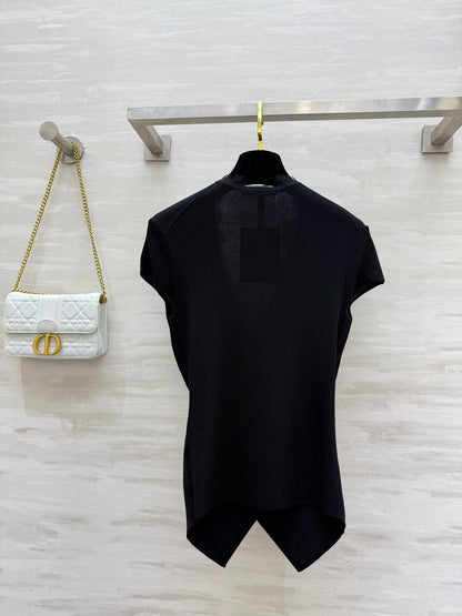 DIOR 26S CROSSOVER LACE-TRIM TOP 1201