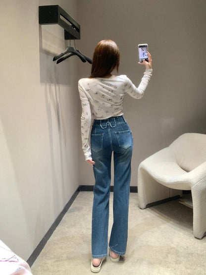 LP 26S JEANS WITH TWO BOW DETAILS 621
